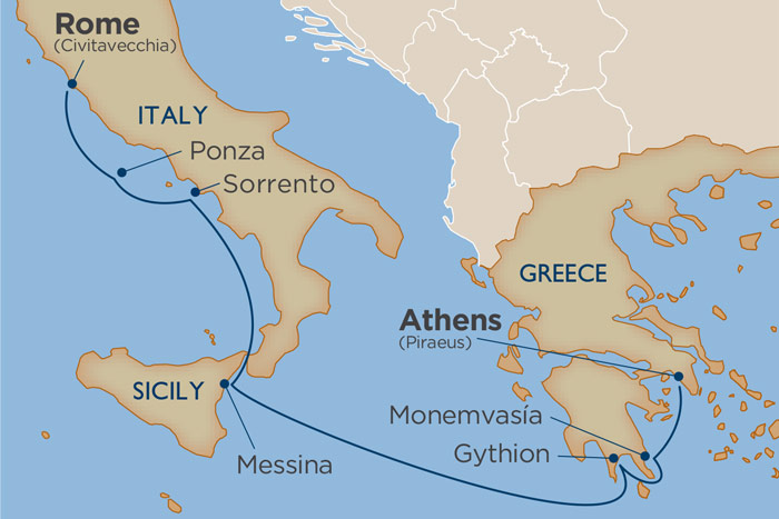Windstar Enchanting Greece Cruise Itinerary Map
