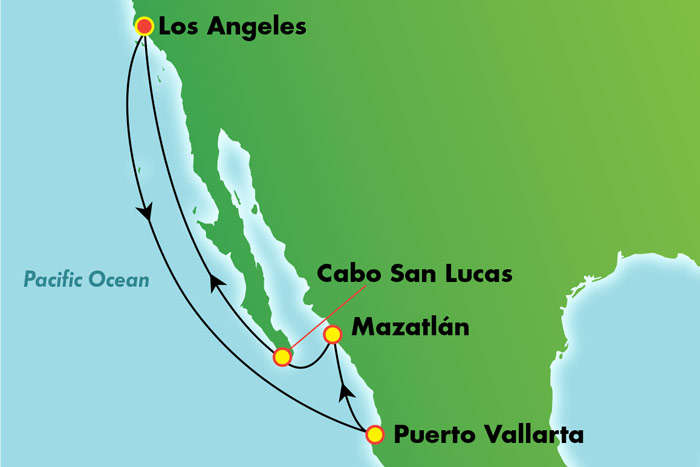what cruise lines go to mexico from los angeles