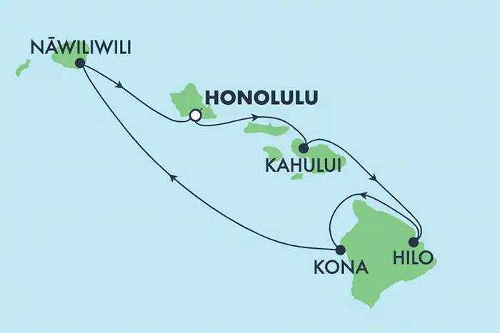 NCL Hawaii Cruise Map