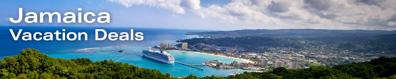 Panoramic view of with ships in the bay, Ocho Rios, Jamaica